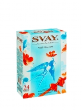 Чай ассорти Svay First SWALLOW, упаковка 24 пирамидки  (12 шт. по 2,5 г и 12 шт. по 2 г)